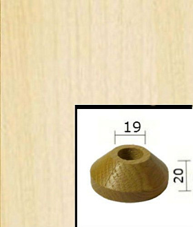 Кольцо массивное для обвода труб Pedross 19х20 Клен без покрытия